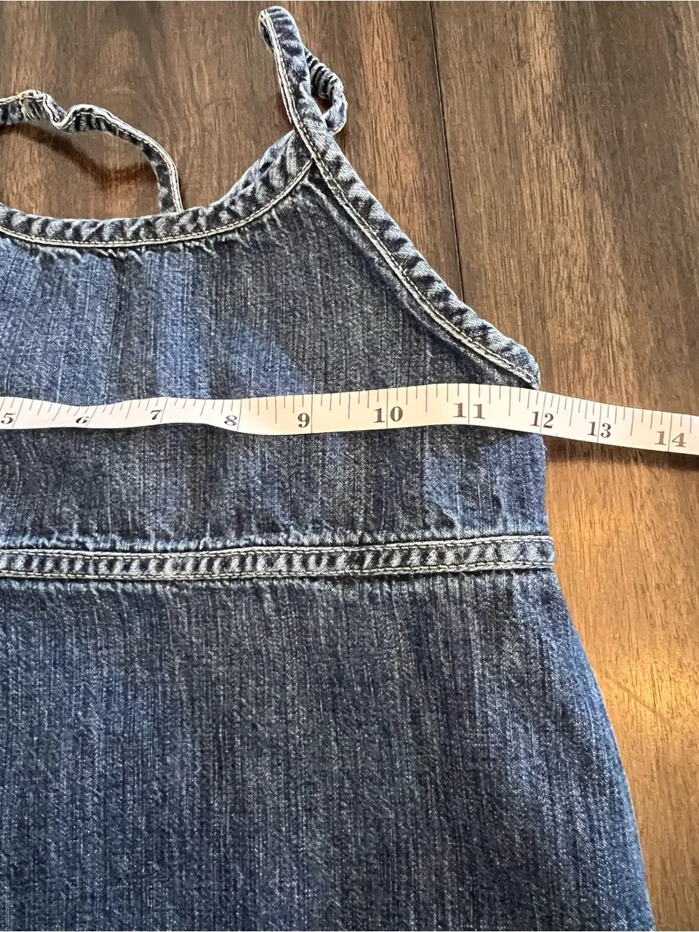 GAP Girls' Denim Strappy Dress with Embroidered Hem
